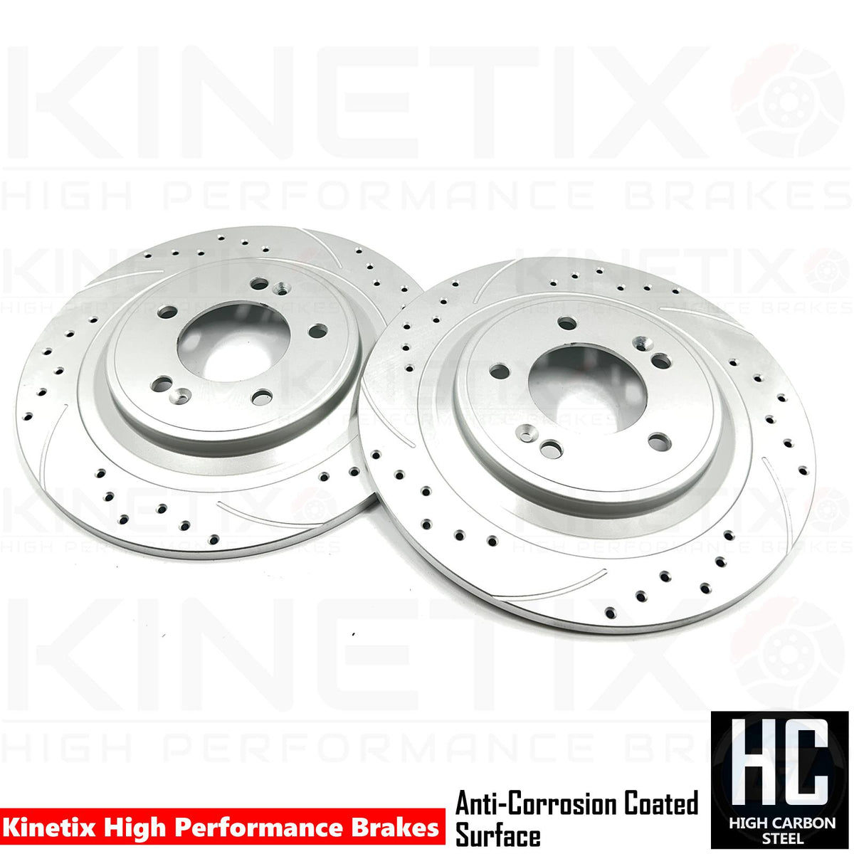 FOR HYUNDAI TUCSON KIA SPORTAGE DRILLED GROOVED REAR BRAKE DISCS PAIR 300mm