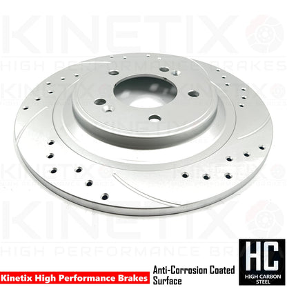 FOR HYUNDAI TUCSON KIA SPORTAGE DRILLED GROOVED FRONT REAR BRAKE DISCS PADS