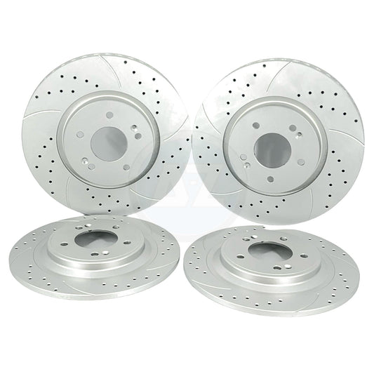 FOR HYUNDAI TUCSON KIA SPORTAGE 1.6 CRDi DRILLED GROOVED FRONT REAR BRAKE DISCS