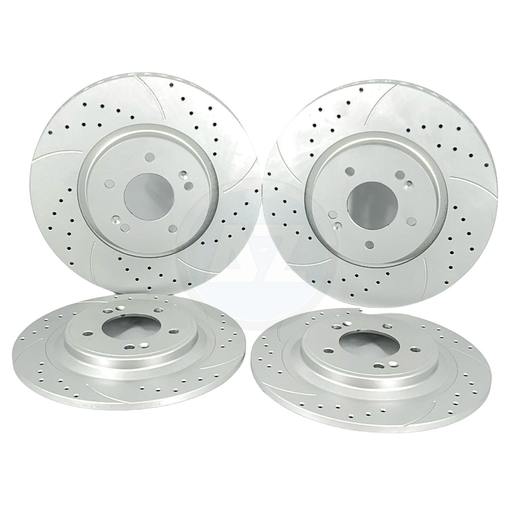 FOR HYUNDAI TUCSON KIA SPORTAGE DRILLED GROOVED FRONT REAR BRAKE DISCS 325/300