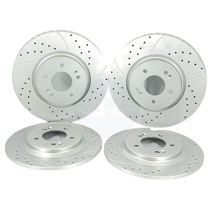 FOR HYUNDAI TUCSON KIA SPORTAGE DRILLED GROOVED FRONT REAR BRAKE DISCS PADS