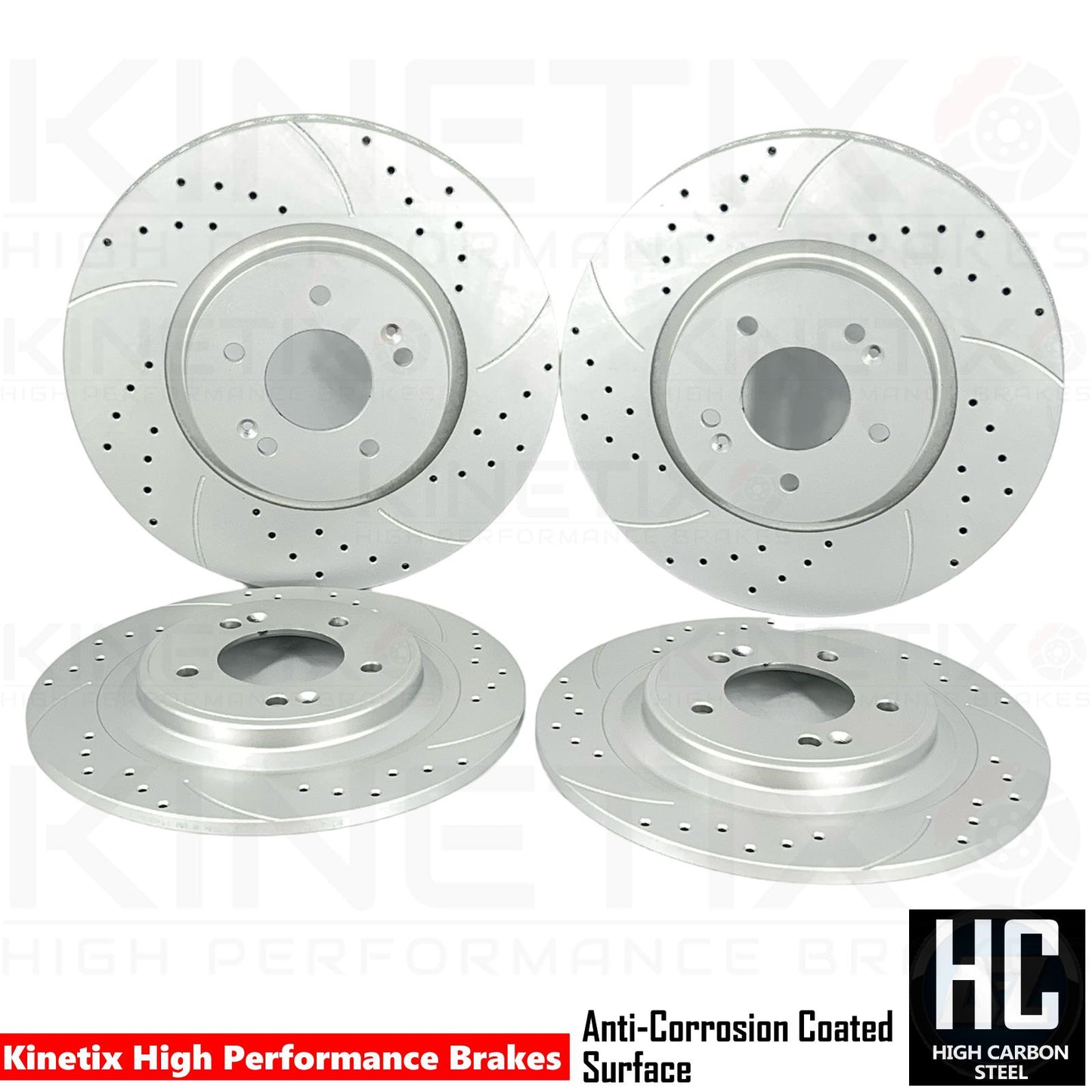 FOR HYUNDAI TUCSON KIA SPORTAGE 1.6 CRDi DRILLED GROOVED FRONT REAR BRAKE DISCS