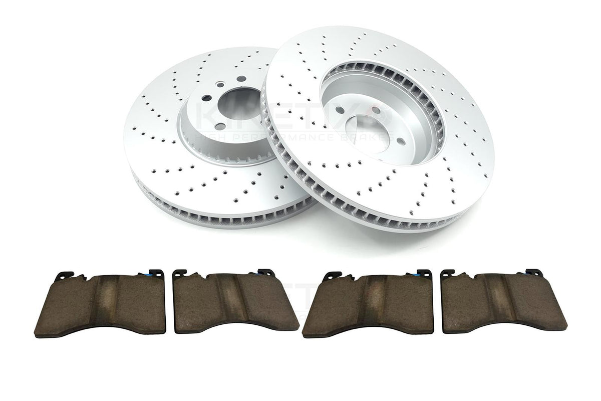 FOR RANGE ROVER SPORT AUTOBIOGRAPHY D350 DRILLED FRONT BRAKE DISCS PADS 380mm