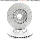 FOR BENTLEY BENTAYGA 15- CROSS DRILLED FRONT BRAKE DISCS PAIR 4M0615301AJ 400mm