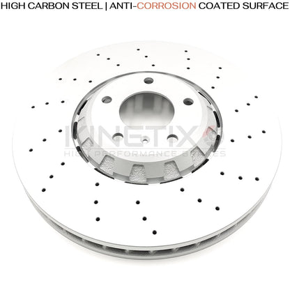 FOR BENTLEY BENTAYGA 15- CROSS DRILLED FRONT BRAKE DISCS PAIR 4M0615301AJ 400mm