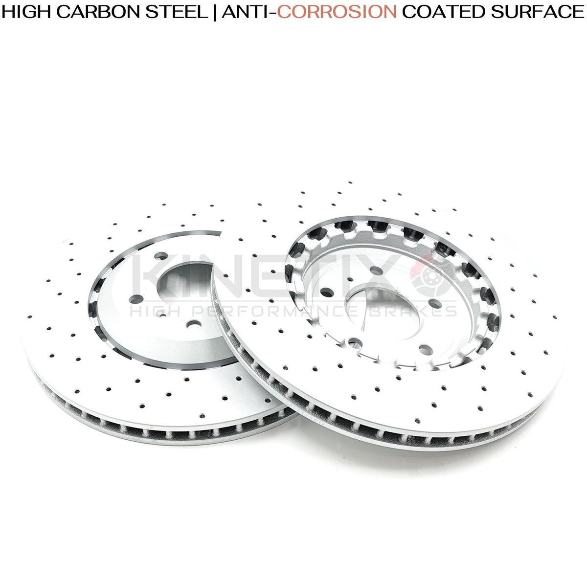 FOR BENTLEY BENTAYGA 15- 6.0 4.0 4.0D DRILLED FRONT REAR BRAKE DISCS 400mm 380mm