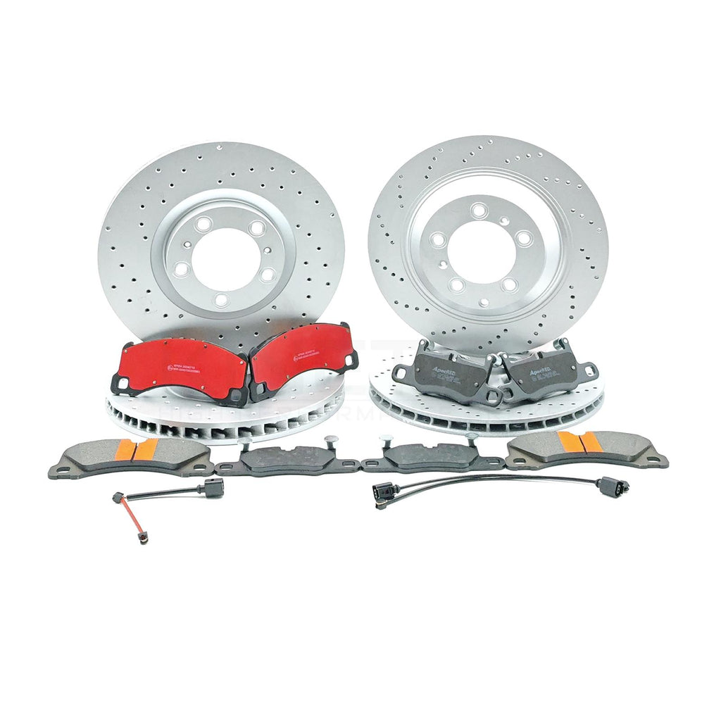 FOR AUDI E-TRON GT RS FRONT REAR BRAKE DISCS PADS WEAR WIRE SENSORS 360mm 358mm
