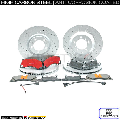 FOR AUDI E-TRON GT RS FRONT REAR BRAKE DISCS PADS WEAR WIRE SENSORS 360mm 358mm