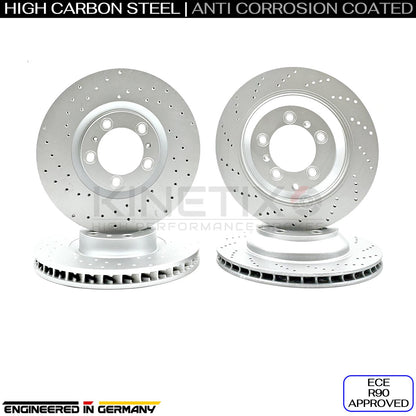 FOR PORSCHE PANAMERA 4.0 GTS CROSS DRILLED FRONT REAR BRAKE DISCS 360mm 330mm