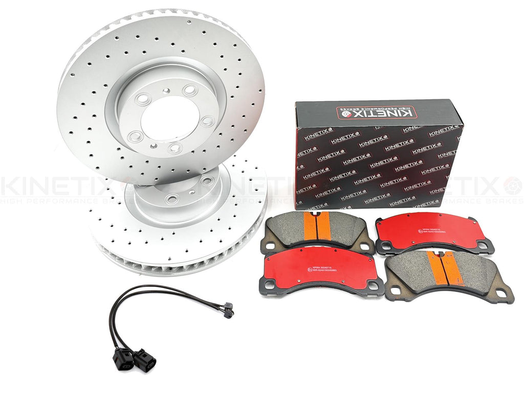 FOR PORSCHE TAYCAN TURBO 2020- FRONT BRAKE DISCS PADS WEAR SENSORS WIRE 360mm