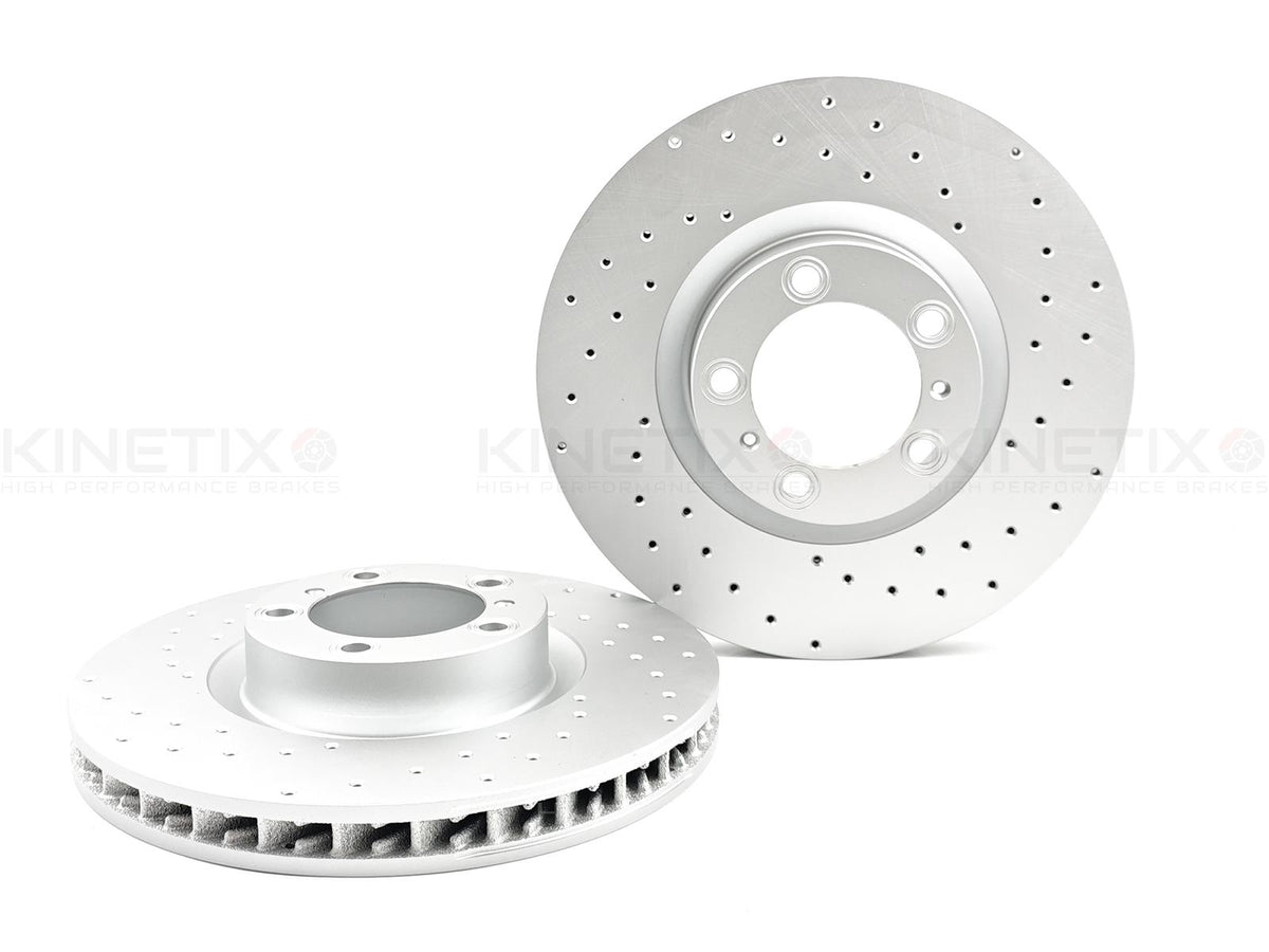 FOR PORSCHE PANAMERA FRONT LEFT GROOVED SLOTTED BRAKE DISCS PAIR 360mm COATED