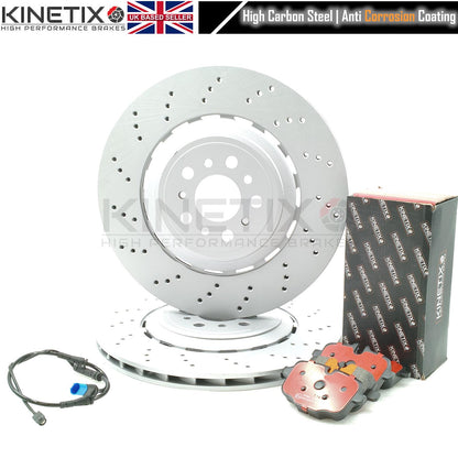 FOR BMW M4 G82 G83 (2021+) REAR LEFT RIGHT BRAKE DISCS PADS WEAR SENSOR 370mm