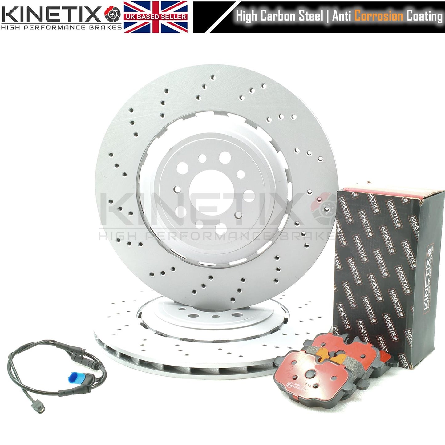 FOR BMW M3 G80 G81 (2022+ )REAR LEFT RIGHT BRAKE DISCS PADS WEAR SENSOR 370mm