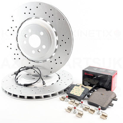 FOR BMW M5 F90 M8 F91 F92 F93 COMPETITION REAR BRAKE DISCS BREMBO PADS & WEAR WIRE SENSOR LEAD 380mm 34217991103 | 34217991104