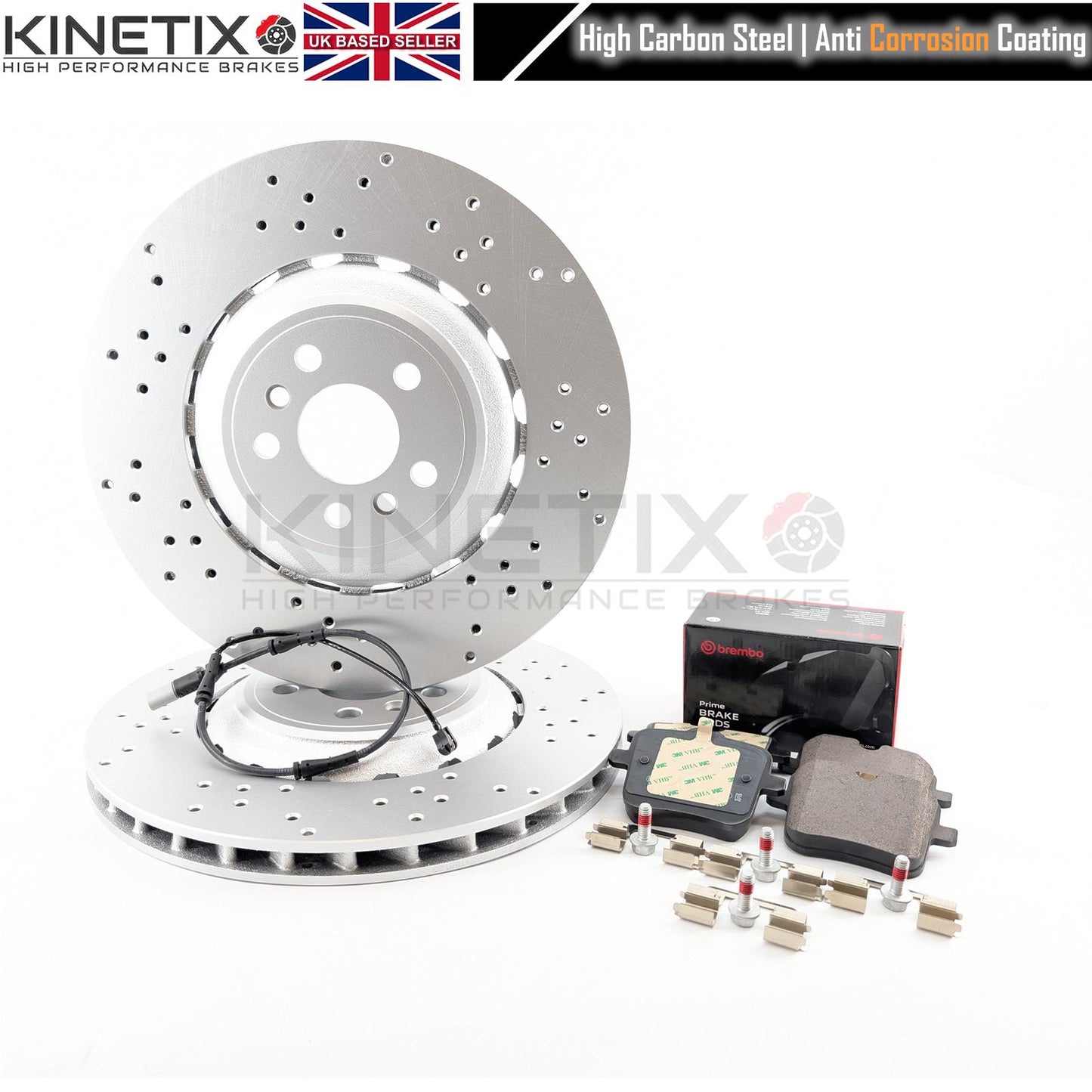 FOR BMW M5 F90 M8 F91 F92 F93 COMPETITION REAR BRAKE DISCS BREMBO PADS & WEAR WIRE SENSOR LEAD 380mm 34217991103 | 34217991104