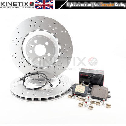 FOR BMW M5 F90 M8 F91 F92 F93 COMPETITION REAR BRAKE DISCS BREMBO PADS & WEAR WIRE SENSOR LEAD 380mm 34217991103 | 34217991104