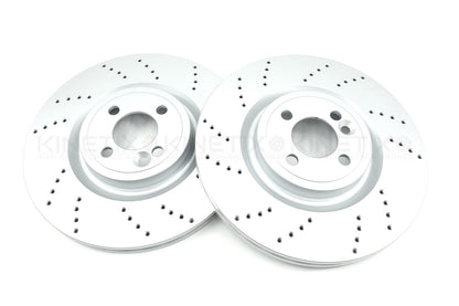FITS MINI JOHN COOPER WORKS GP2 12-13 R56 DRILLED FRONT BRAKE DISCS PADS 330MM