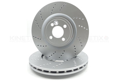 FITS MINI JOHN COOPER WORKS GP2 12-13 R56 DRILLED FRONT BRAKE DISCS PADS 330MM