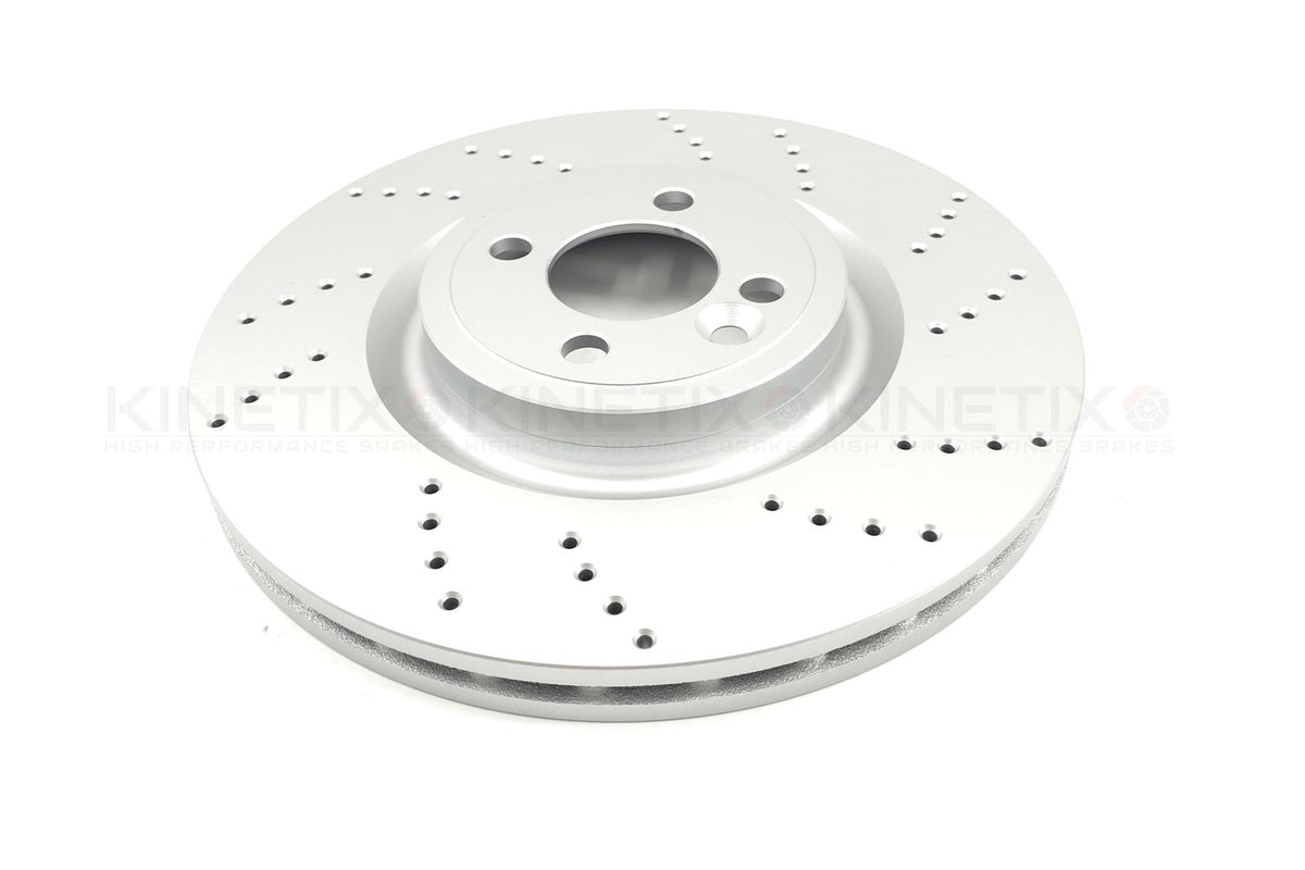 FOR MINI JOHN COOPER WORKS GP2 12-13 R56 DRILLED FRONT BRAKE DISCS PAIR 330MM