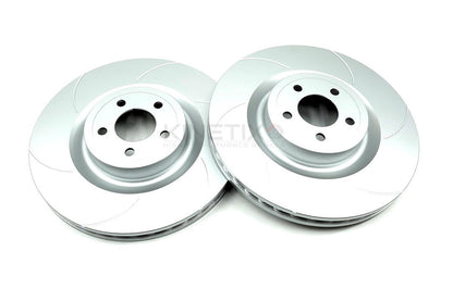 FOR FORD MUSTANG 5.0 V8 CROSS GROOVED FRONT BRAKE DISCS PAIR 380mm