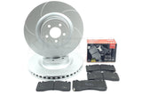 FOR FORD MUSTANG 5.0 V8 FRONT CROSS GROOVED PERFORMANCE BRAKE DISCS PADS 380mm