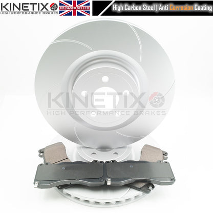 FITS FORD MUSTANG 5.0 V8 2.3 EcoBoost GROOVED FRONT BRAKE DISCS APEC PADS 380mm