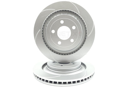 FOR FORD MUSTANG 2.3 ECOBOOST 5.0 V8 GROOVED REAR BRAKE DISCS TEXTAR PADS 330mm