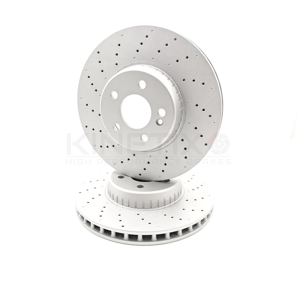 FOR MERCEDES C/E CLASS GLC FRONT DRILLED BRAKE DISCS PAIR 330mm A2064211400