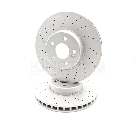 FOR MERCEDES C300de AMG LINE CROSS DRILLED REAR BRAKE DISCS PAIR 300mm A2064230900 / 2064230900