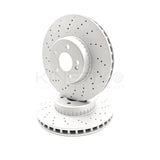 FOR MERCEDES C/E CLASS GLC FRONT DRILLED BRAKE DISCS PAIR 330mm A2064211400