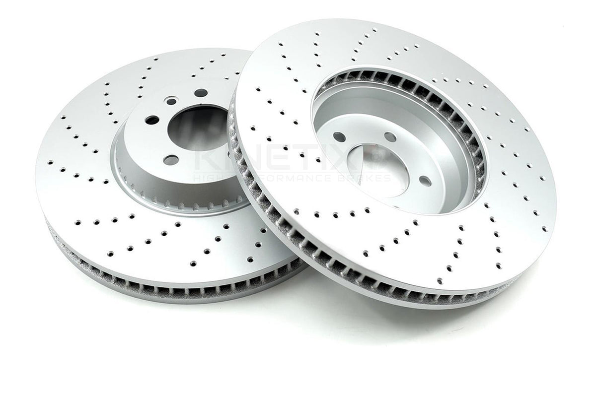 FOR RANGE ROVER SV P615 CROSS DRILLED FRONT BRAKE DISCS DELPHI PADS 20"
