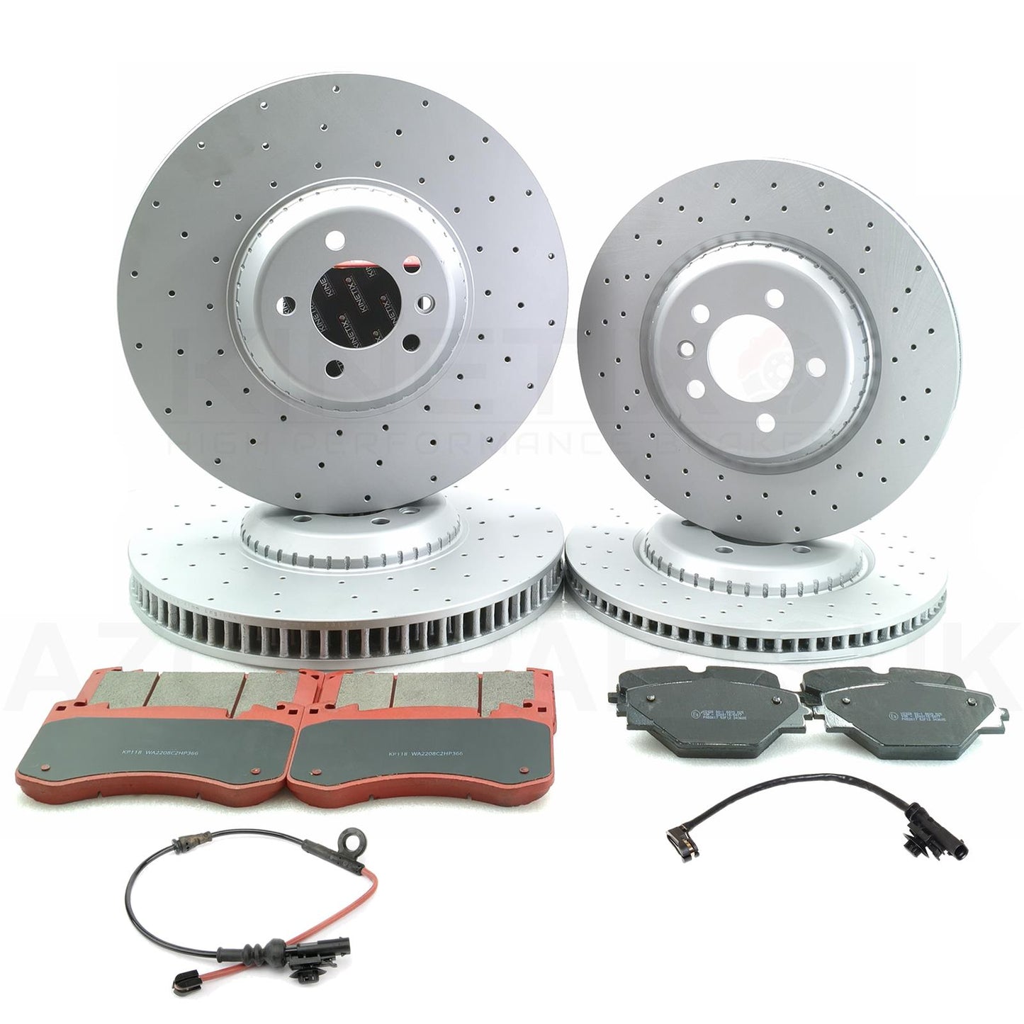 FOR RANGE ROVER SPORT P400 DRILLED FRONT REAR BRAKE DISCS PADS 380mm 370mm