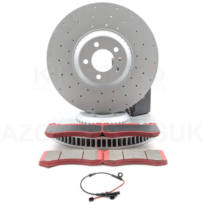 FOR RANGE ROVER D350 L460 FRONT BRAKE DISCS PADS & WEAR SENSOR LEAD 400mm 20"