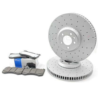 FOR RANGE ROVER SPORT D300 DYNAMIC SE DRILLED FRONT BRAKE DISCS DELPHI PADS 20"