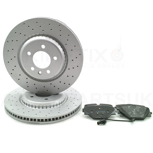 FOR RANGE ROVER SPORT L460 L461 CROSS DRILLED REAR BRAKE DISCS PADS & SENSOR 370mm LR153550 LR156904 LR156906 (Fits models with 20" Wheels Only)