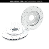 FOR LAND ROVER DEFENDER D200 DRILLED REAR BRAKE DISCS BREMBO PADS 325mm
