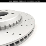 FOR LAND ROVER DEFENDER D240 SD4 DRILLED FRONT REAR BRAKE DISCS 349mm 325mm F/R