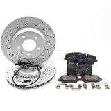 FOR LAND ROVER DEFENDER P400e DRILLED REAR BRAKE DISCS BREMBO PADS 325mm