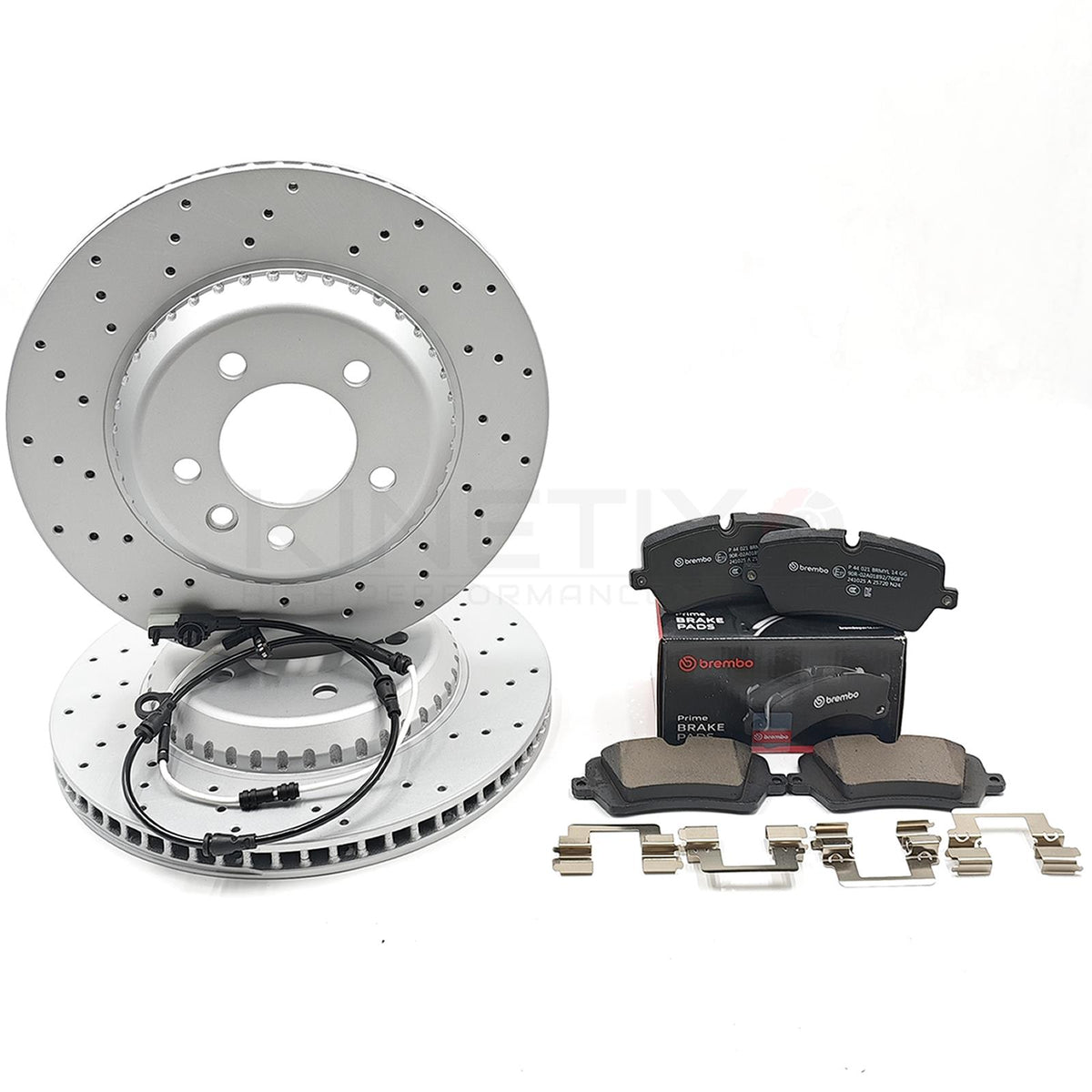 FOR LAND ROVER DEFENDER D250 DRILLED REAR BRAKE DISCS BREMBO PADS 325mm