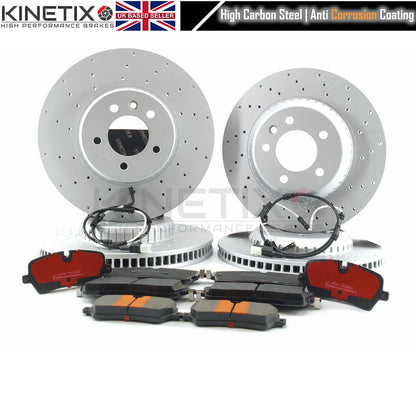 FOR LAND ROVER DEFENDER P400e FRONT REAR BRAKE DISCS PADS SENSORS 349mm 325mm