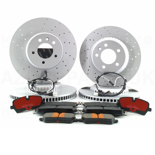 FOR LAND ROVER DEFENDER P400 FRONT REAR BRAKE DISCS PADS SENSORS 349mm 325mm