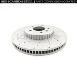 FOR LAND ROVER DEFENDER P400e CROSS DRILLED FRONT BRAKE DISCS PAIR 349mm