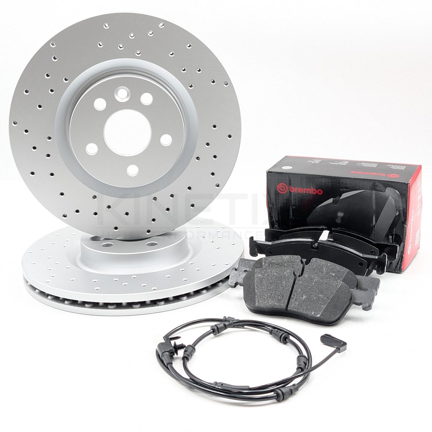 FOR JAGUAR E-PACE RANGE ROVER EVOQUE DRILLED FRONT BRAKE DISCS BREMBO PADS 325mm