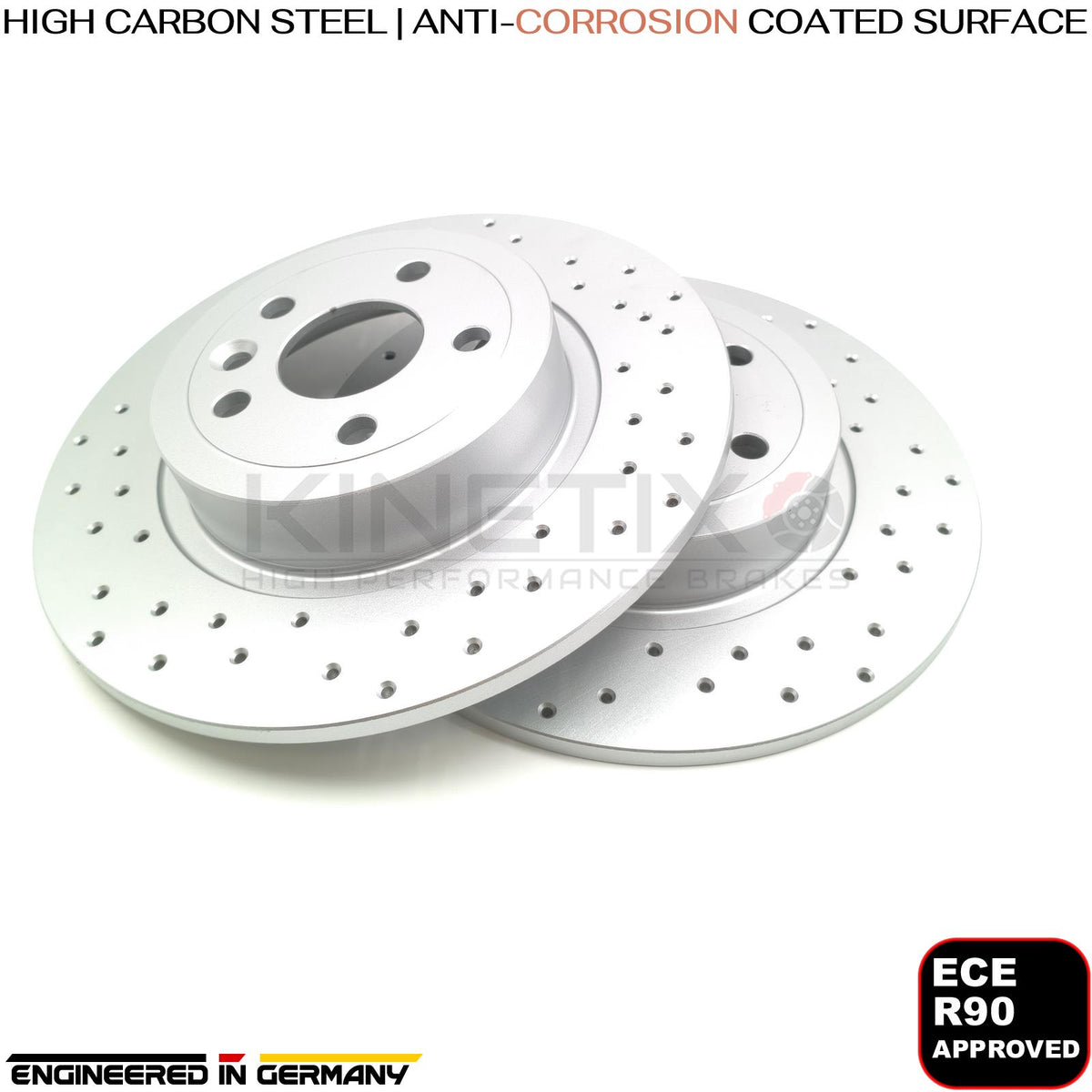 FOR JAGUAR E PACE 2.0 DRILLED FRONT REAR BRAKE DISCS BREMBO PADS 325mm 300mm