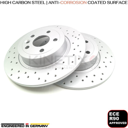 FOR JAGUAR E PACE 2.0 DRILLED FRONT REAR BRAKE DISCS BREMBO PADS 325mm 300mm