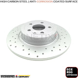FOR RANGE ROVER EVOQUE 11-19 CROSS DRILLED REAR BRAKE DISCS PAIR 317mm LR072016
