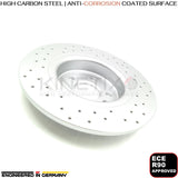 FOR RANGE ROVER EVOQUE 11-19 CROSS DRILLED REAR BRAKE DISCS PAIR 317mm LR072016