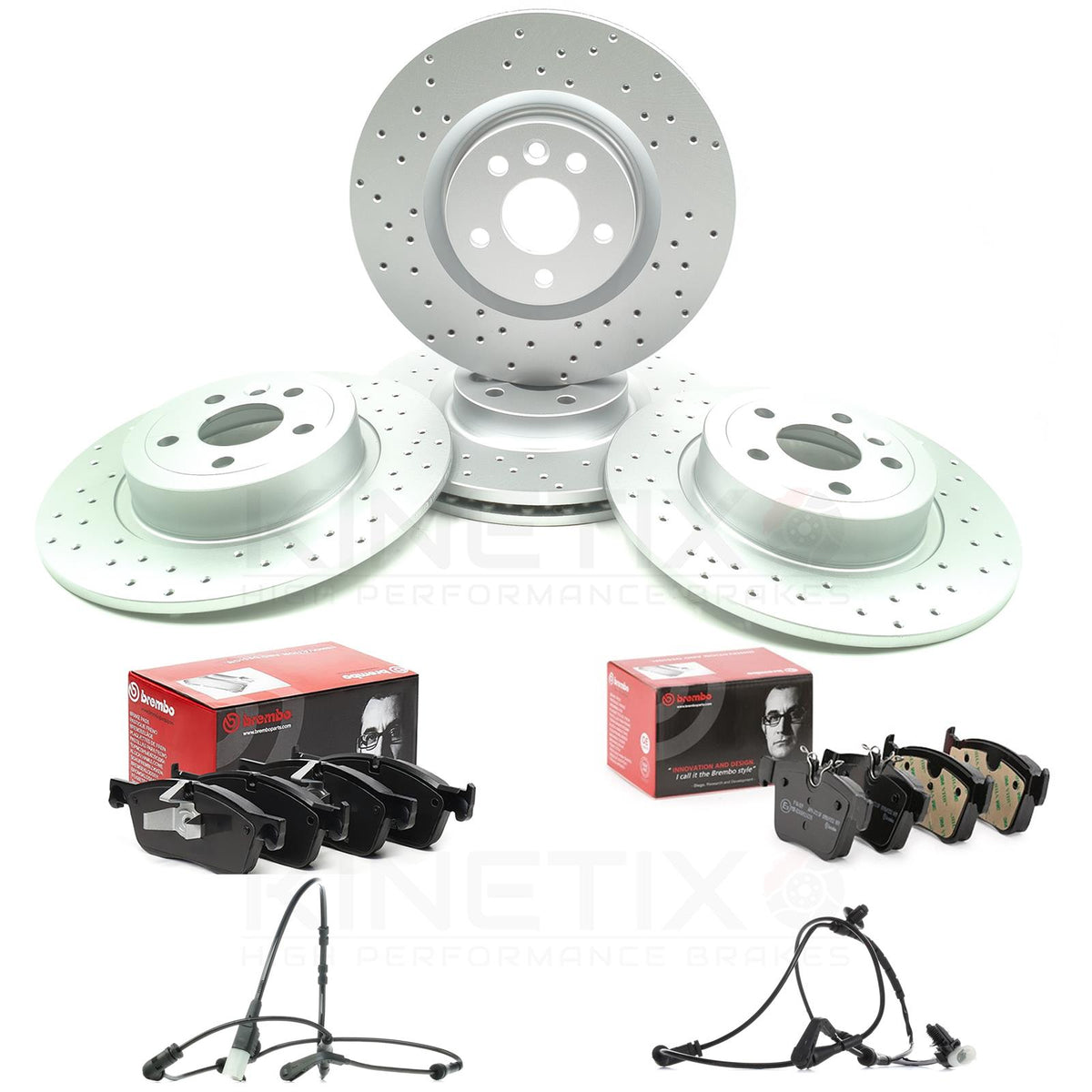 FOR LAND ROVER DISCOVERY SPORT 2.0 D DRILLED FRONT REAR BRAKE DISCS BREMBO PADS