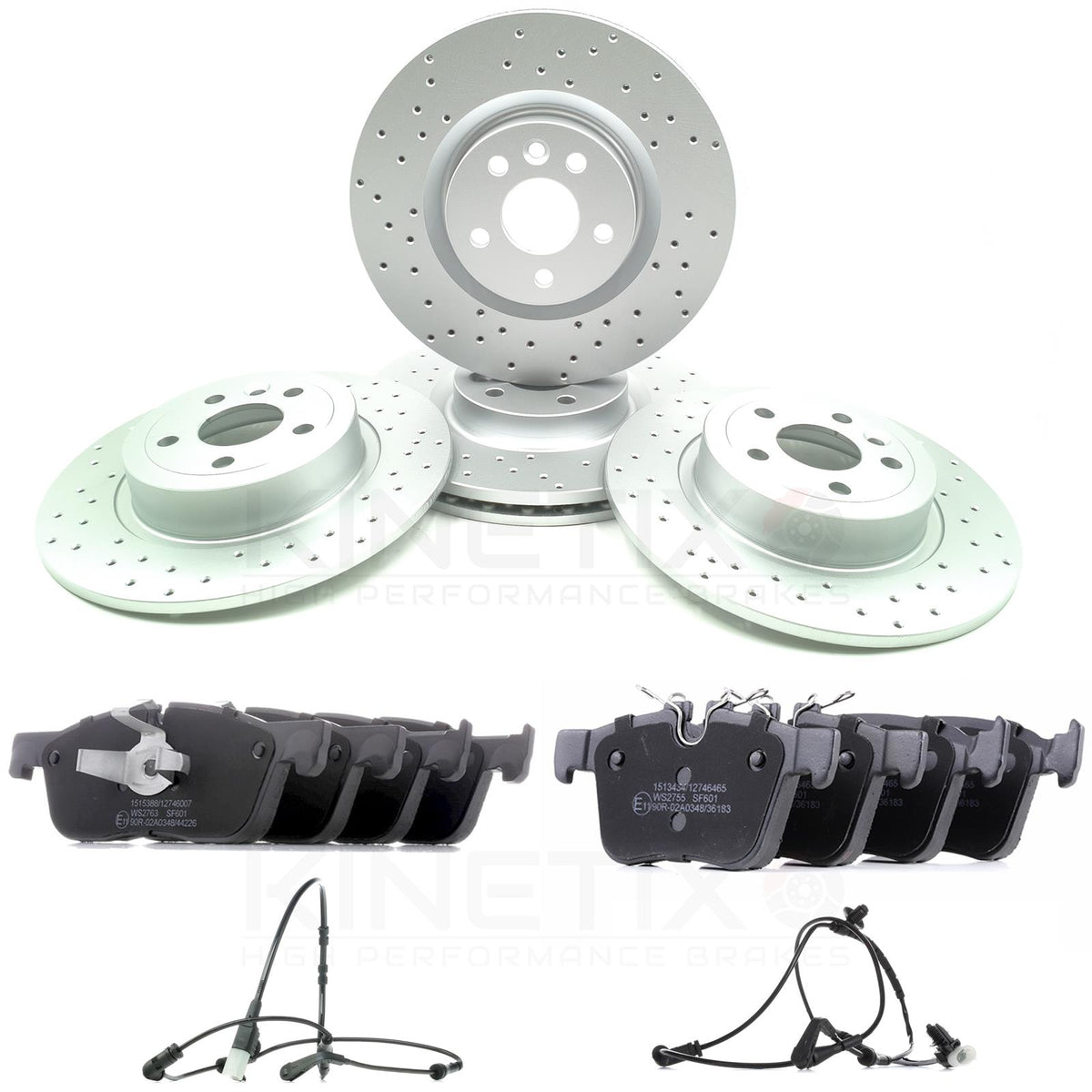 FOR JAGUAR E PACE D240 DRILLED FRONT REAR BRAKE DISCS PADS 325mm 300mm