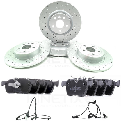 FOR JAGUAR E PACE D240 DRILLED FRONT REAR BRAKE DISCS PADS 325mm 300mm